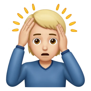 Shocked faint backwards with one hand on forehead sticker