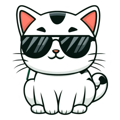 cool cat wearing sunglasses sticker