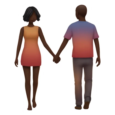 couple holding hands sunset sticker