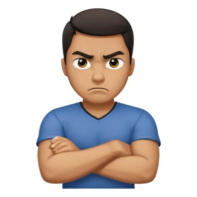 Arms crossed holding next angry guy sticker