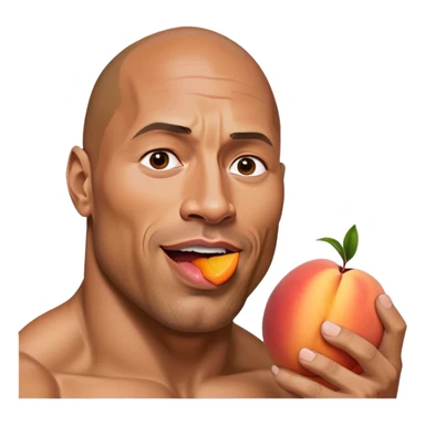 Dwayne the rock Johnson licking a peach sticker
