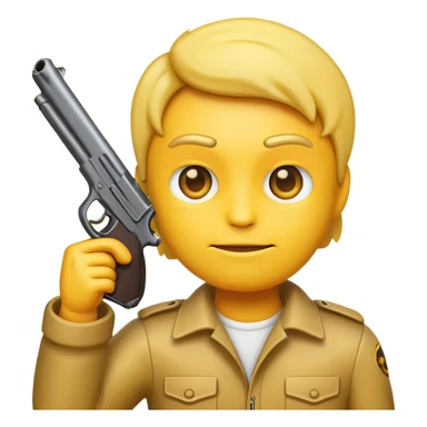Emoji with a gun up to his head sticker