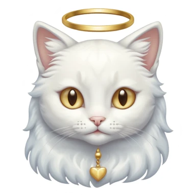 Pastel pale whitish shiny divine glorious holy glossy angel cat sticker
