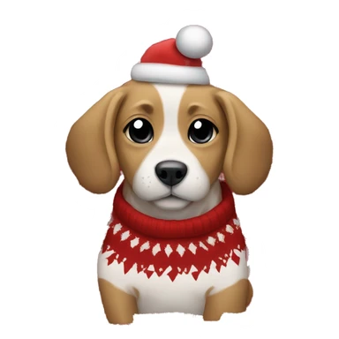 puppy wearing a Christmas sweater  sticker