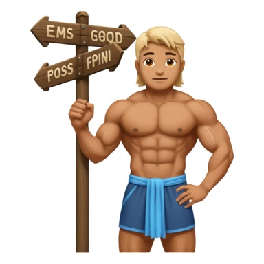 god in front of a signpost sticker