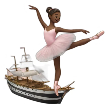 a ballerina on a ship sticker
