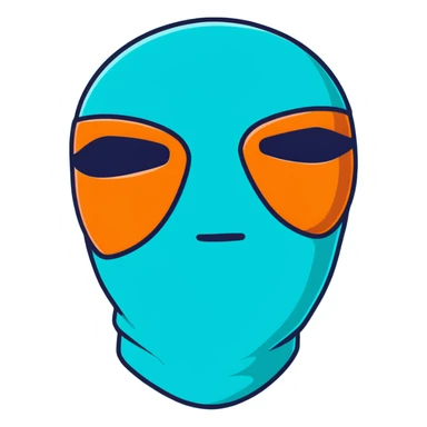 teal and orange ski mask sticker