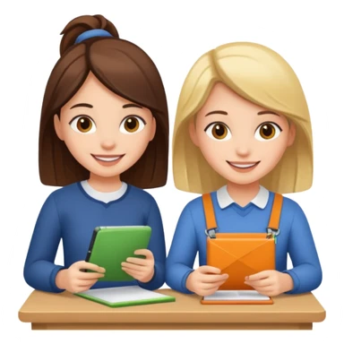 TWO GIRLS DOING A PROJECT PROFESSIONAL sticker