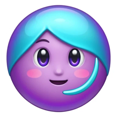 glitter purple and cian pin sticker