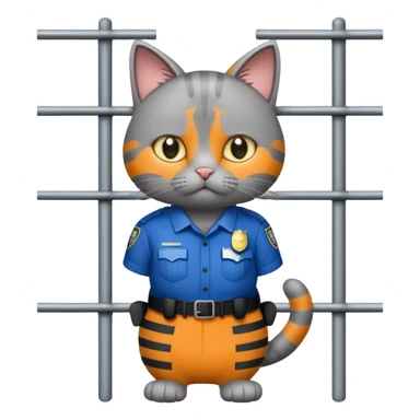 cat jail cry place with police cat sticker