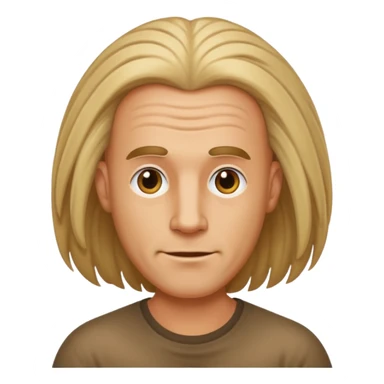 bald man whose hair grows into a mane sticker