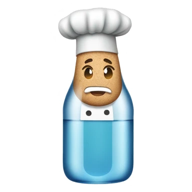 Water bottle with a chef hat as a cork  sticker
