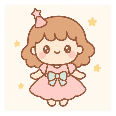 party dress, cute and playful, kawaii style sticker