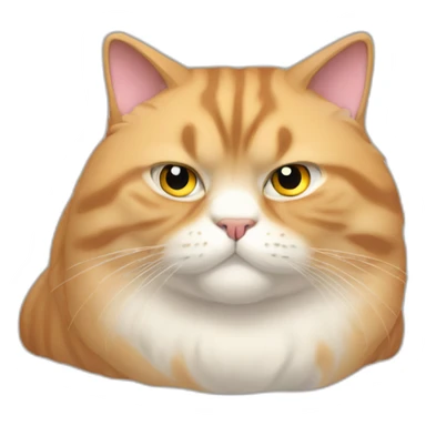 extra large huge fat obese fluffy cat sticker