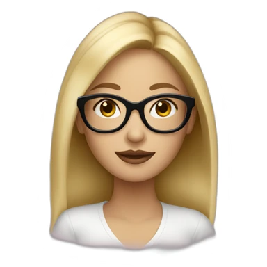 Designer blonde girl with black glasses sticker