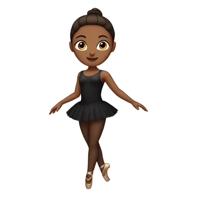ballerina in black leotard with dark brown bun on the head sticker