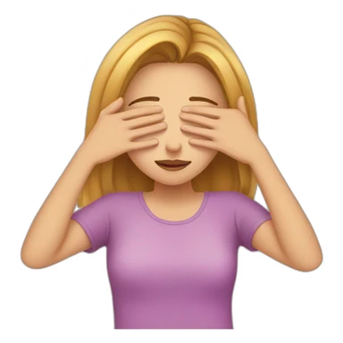 girl covering her eyes sticker