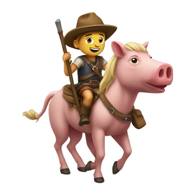 a kid riding a pigman sticker