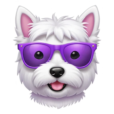 Westie in purple sunglasses sticker
