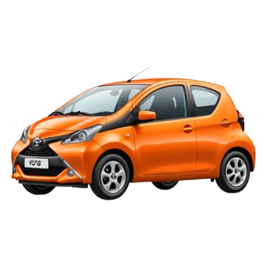 Make an emoji of an orange Toyota aygo sticker