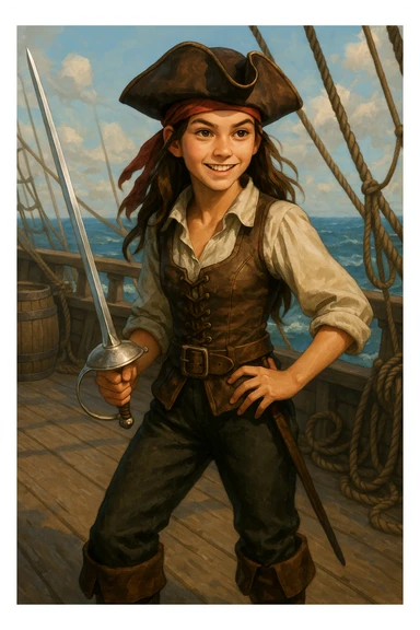 Une pirate  ( fille ) ados de 16 ans qui adore combattre en épée sticker