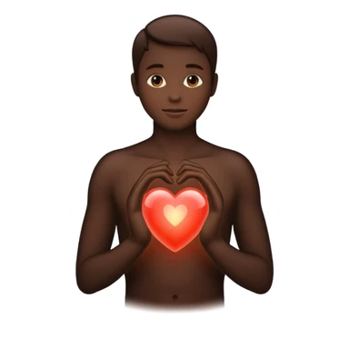 human silhouette with a glowing heart inside sticker