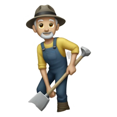 grave digging man sticker