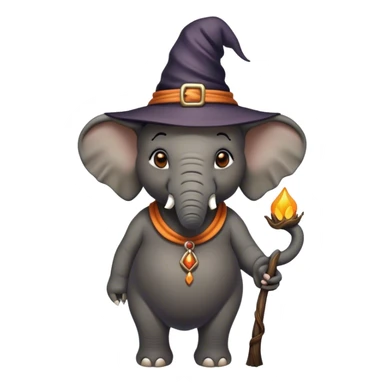 Elephant witch with big warts sticker
