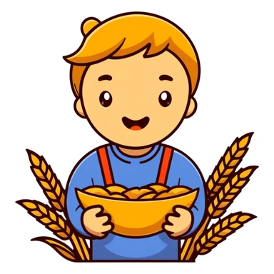 rural person with wheat straw in mouth sticker