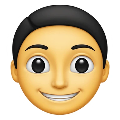 A smile face one side black on left on right white sticker