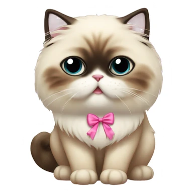 cute himalayan cat with pink bow sticker