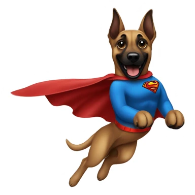 superman dog malinois flying sticker