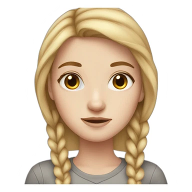 White Girl with freckles, light hair, grey eyes, sticker