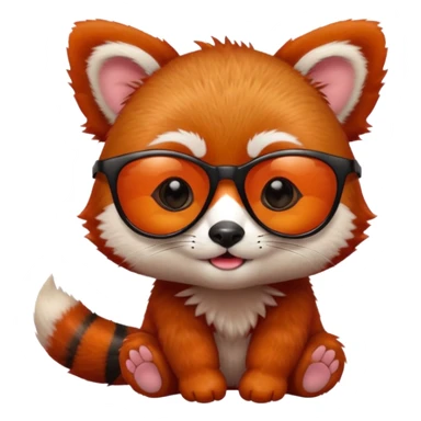 baby Red panda wearing black sun glasses sticker