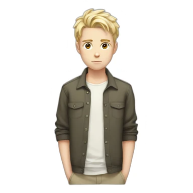 Anime white boy serious sticker