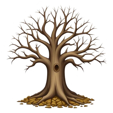 leafless old tree with pile of little trees sticker