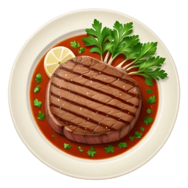 plate of steak, top down camera sticker