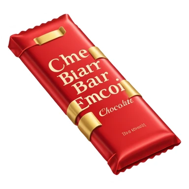  chocolate bar wrap with red wrapper sticker