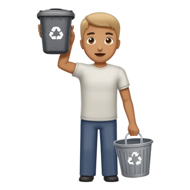 Man throwing trash can sticker