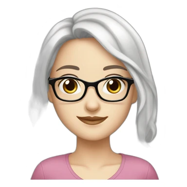 Beautiful white girl with black hair wearing glasses ￼ sticker