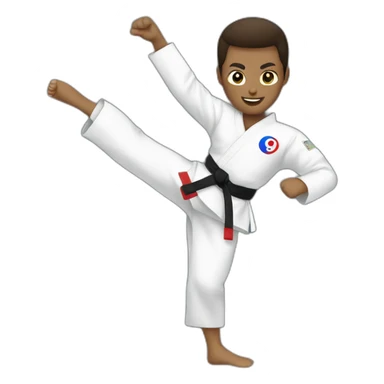 Spinning taekwondo high kick sticker