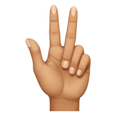 rock hand with the middle and index finger crossing over, middle behind index sticker