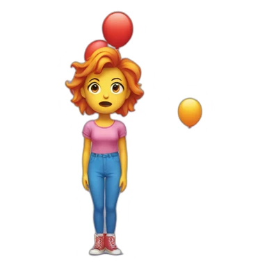 girl Shrugging with clown face sticker