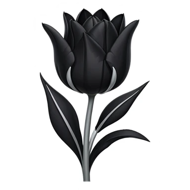 single goth tulip with black petals with silver accents sticker