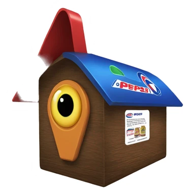 Wooden Pepsi can UFO alien spaceship birdhouse  sticker