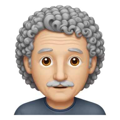 Old white man, curly hair, no beard, no mustache sticker