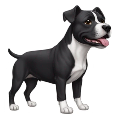 Una perra Staffordshire totalmente negra sticker