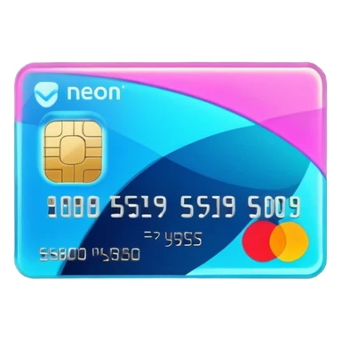 Neon cyber credit card sticker