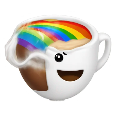Rainbow coffee cup with hot coco  sticker