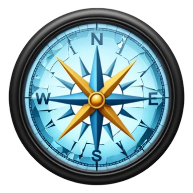 a broken ugly compass glass broken sticker